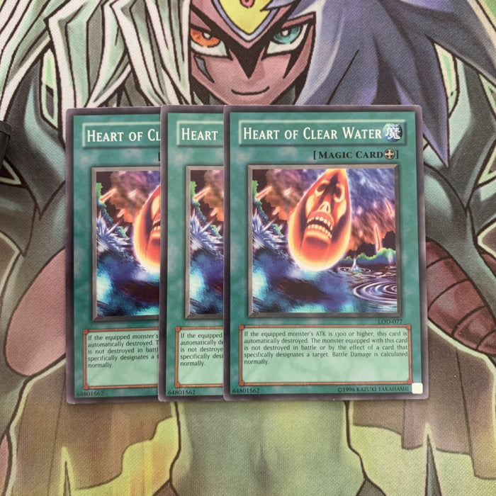 LOD-077 x3 Heart of Clear Water Common Excellent Condition Yugioh