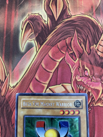 Dor-e002 Beta The Magnet Warrior PLAYED Yugioh (back)