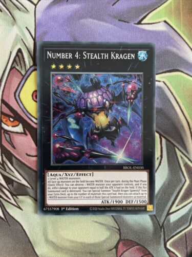 BROL-EN030 Number 4: Stealth Kragen Secret Rare 1st Edition NM Yugioh Card