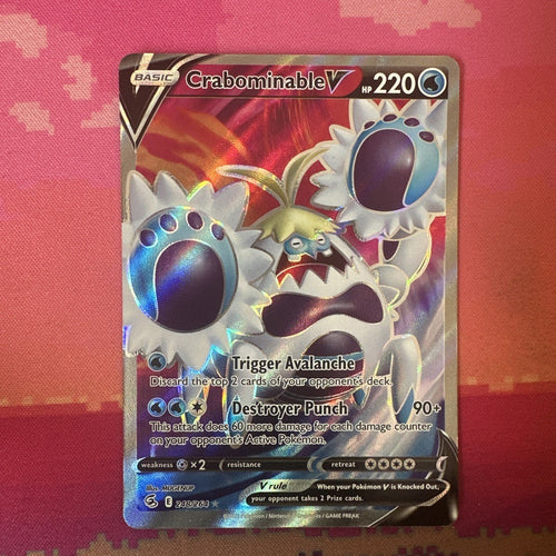 Pokemon Card Crabominable V 248/264 Ultra Rare Fusion Strike Near Mint