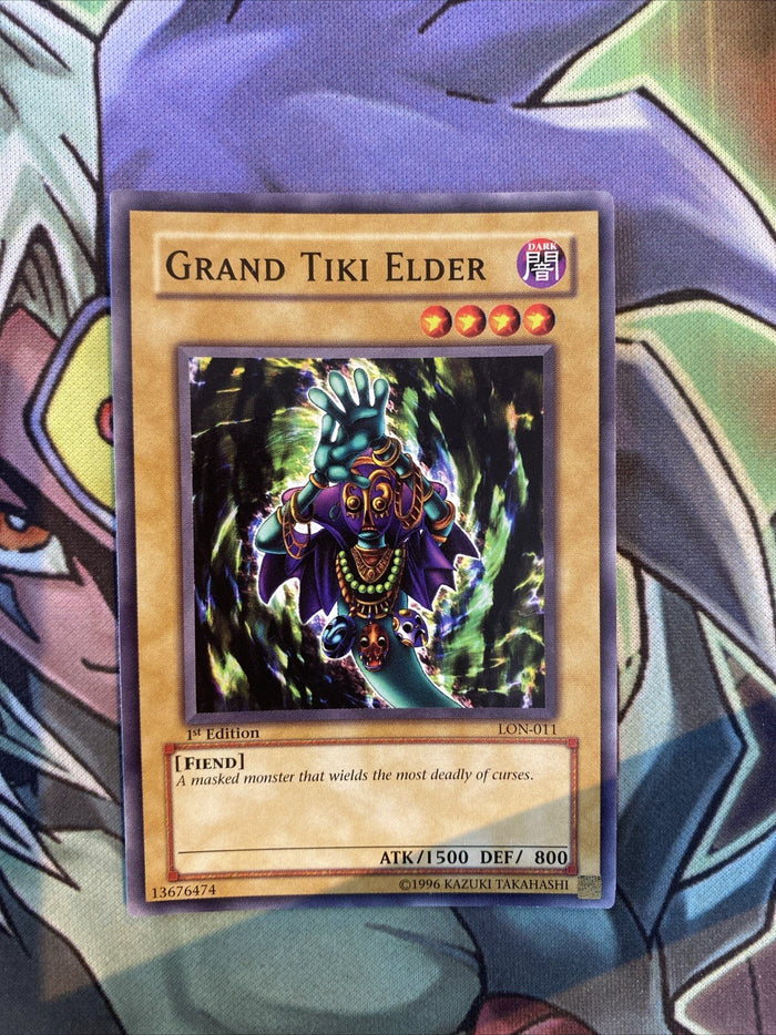 LON-011 Grand Tiki Elder Common 1st Edition NM Yugioh Card