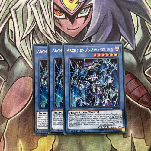 FIGA-EN031 x3 Archfiend's Awakening Secret Rare Excellent Condition Yugioh