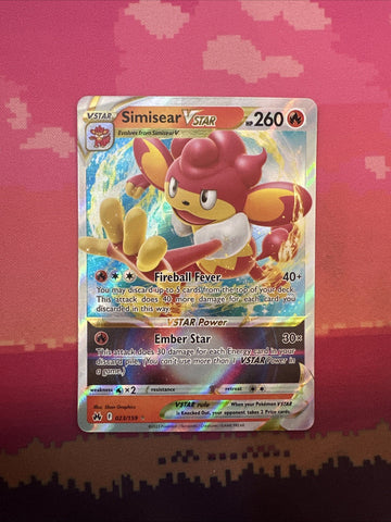 Pokemon Card Simisear VSTAR 023/159 Ultra Rare Crown Zenith Near Mint