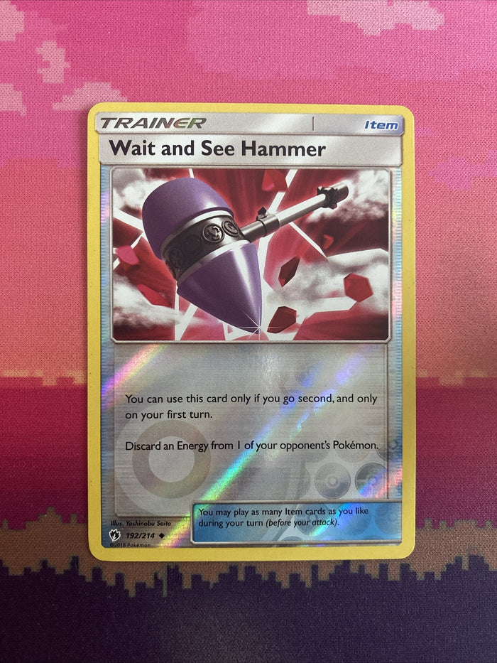 Pokemon Card Wait And See Hammer Lost Thunder Reverse Holo 192/214 Near Mint