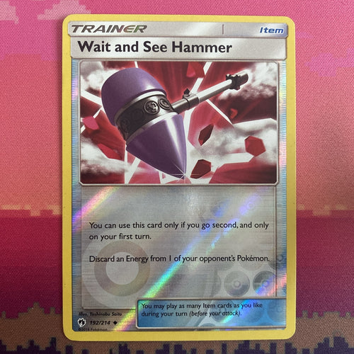 Pokemon Card Wait And See Hammer Lost Thunder Reverse Holo 192/214 Near Mint