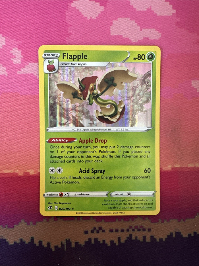 Pokemon Card Flapple Rebel Clash Cosmo Holo Rare 022/192 Near Mint
