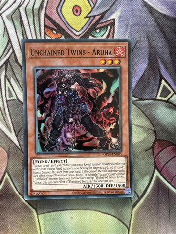 OP24-EN005 Unchained Twins - Aruha Super Rare UNL Edition Near Mint Yugioh