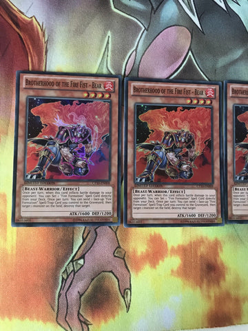 CT10-EN008 x3 Brotherhood of the Fire Fist - Bear Limited Edition Mint YuGiOh (back)
