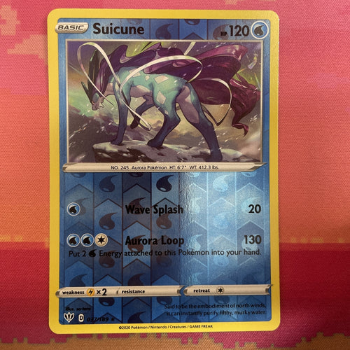 Pokemon Card Suicune Darkness Ablaze Reverse Holo Rare 037/189 Near Mint