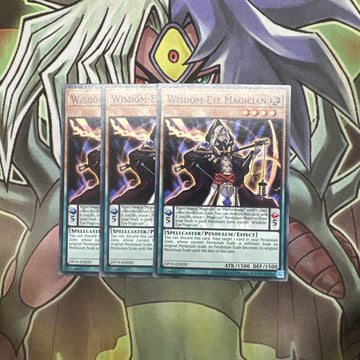 OP19-EN020 x3 Wisdom-Eye Magician Common Excellent Condition Yugioh