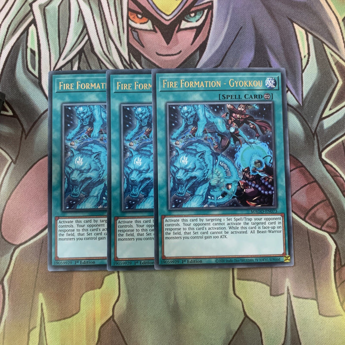 MAGO-EN073 x3 Fire Formation - Gyokkou Rare Excellent Condition Yugioh