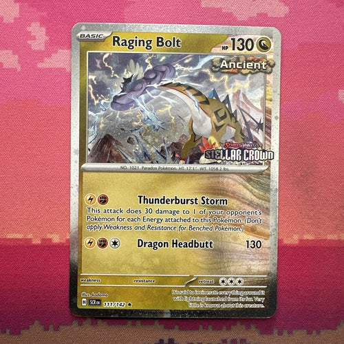 Pokemon Card Raging Bolt Stellar Crown STAMPED 111/142 Near Mint