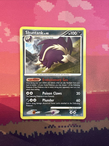 Pokemon Card Skuntank Stormfront Rare 26/100 Near Mint