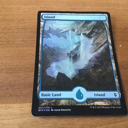 Island Battle For Zendikar - Foil Full Art Land Excellent Magic MTG