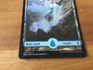 Island Battle For Zendikar - Foil Full Art Land Excellent Magic MTG (back)