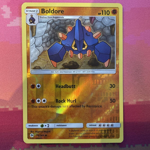 Pokemon Card Boldore Sun & Moon Reverse Holo 70/149 Near Mint