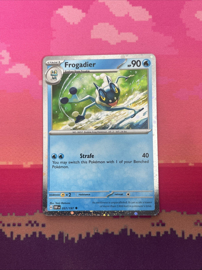 Pokemon Card Frogadier Obsidian Flames Cosmo Holo 057/197 NM