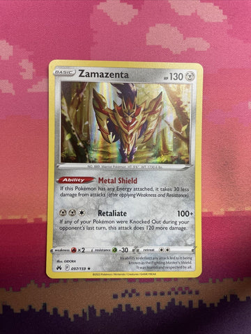 Pokemon Card Zamazenta Crown Zenith Holo Rare 097/159 Near Mint