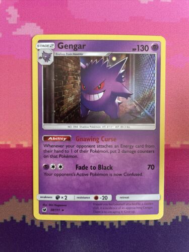 Pokemon Cards Gengar Crimson Invasion Holo Rare 38/111 Near Mint