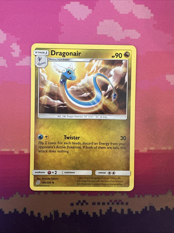 Pokemon Card Dragonair Unified Minds Uncommon 149/236 Near Mint