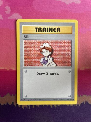 Pokemon Card Bill Shadowless Base Set Common 91/102 Near Mint