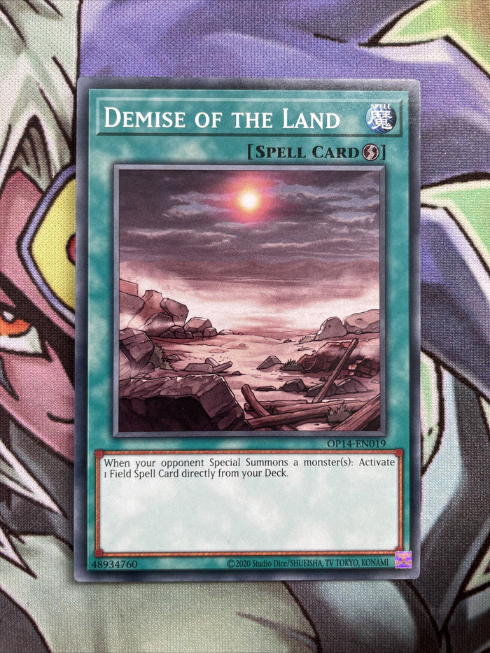 OP14-EN019 Demise Of The Land unl Edition Near Mint Condition Yugioh Card