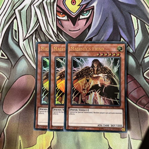 DUDE-EN035 x3 Majesty's Fiend Ultra Rare Excellent Condition Yugioh
