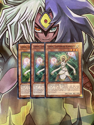 SDLI-EN012 x3 Lumina, Lightsworn Summoner Common Excellent Condition Yugioh