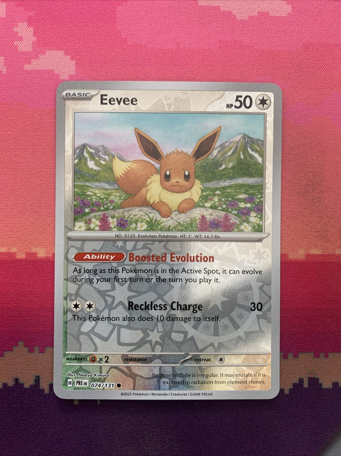 Pokemon Card Eevee Prismatic Evolutions Reverse Holo 074/131 Near Mint