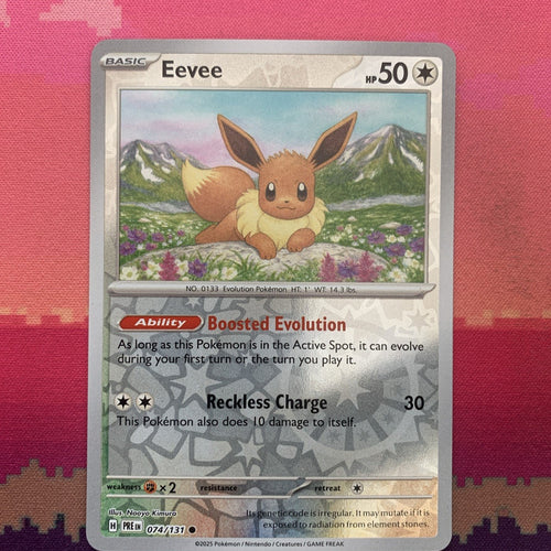 Pokemon Card Eevee Prismatic Evolutions Reverse Holo 074/131 Near Mint