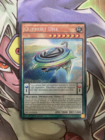 NECH-EN024 Qliphort Disk Secret Rare 1st Edition NM Yugioh Card