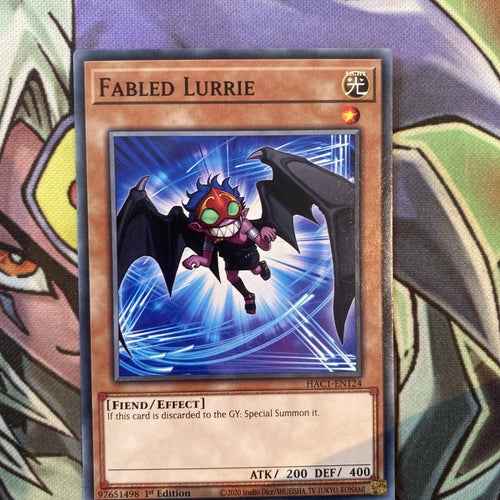 HAC1-EN124 Fabled Lurrie Common 1st Edition NM Yugioh Card