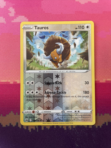 Pokemon Card Tauros Crown Zenith Reverse Holo Rare 106/159 Near Mint