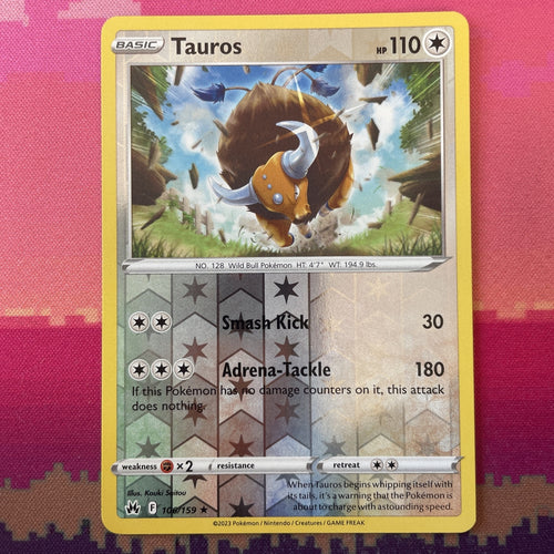 Pokemon Card Tauros Crown Zenith Reverse Holo Rare 106/159 Near Mint