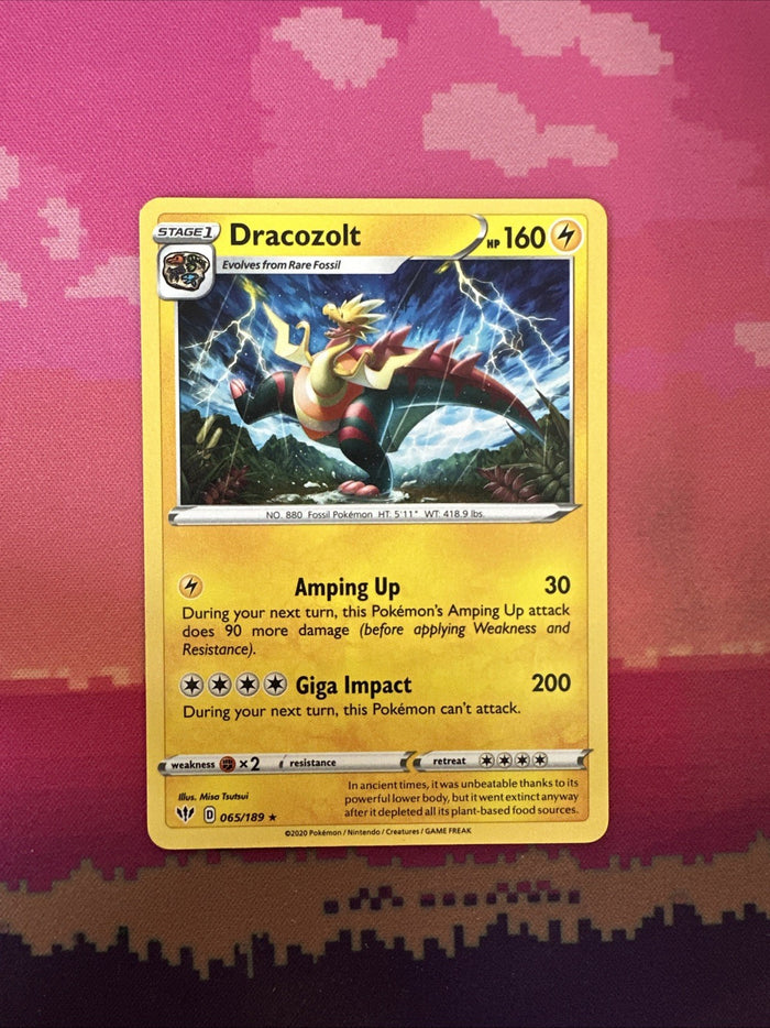 Pokemon Card Dracozolt Darkness Ablaze Rare 065/189 Near Mint