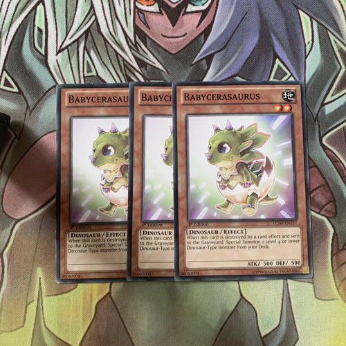 LCJW-EN157 x3 Babycerasaurus Common Excellent Condition Yugioh
