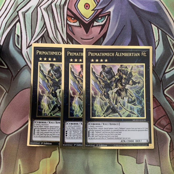 MGED-EN030 x3 Primathmech Alembertian Gold Rare Excellent Condition Yugioh