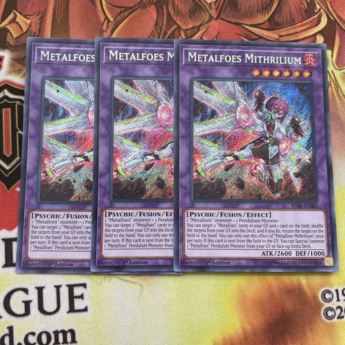 BLRR-EN082 x3 METALFOES MITHRILIUM YUGIOH CARDS