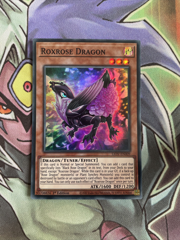 LIOV-EN009 Roxrose Dragon Super Rare 1st Edition NM Yugioh Card