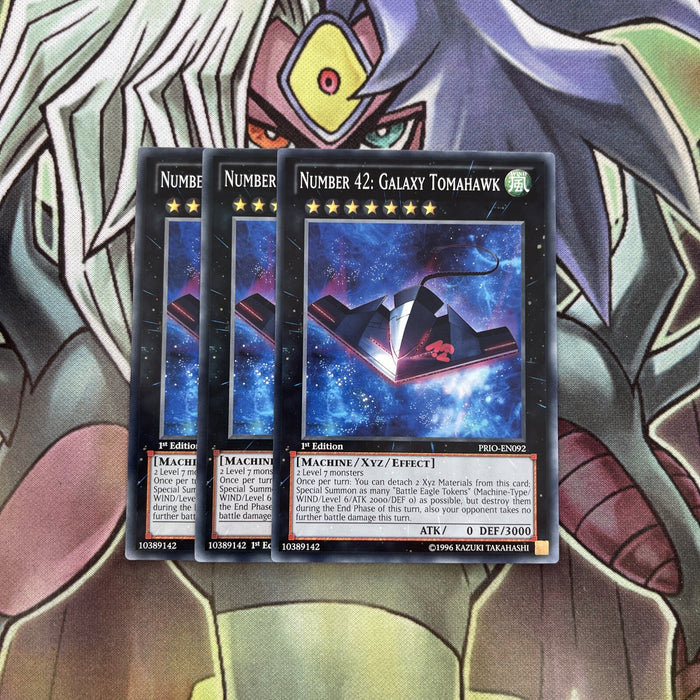 PRIO-EN092 x3 Number 42: Galaxy Tomahawk Common Excellent Condition Yugioh