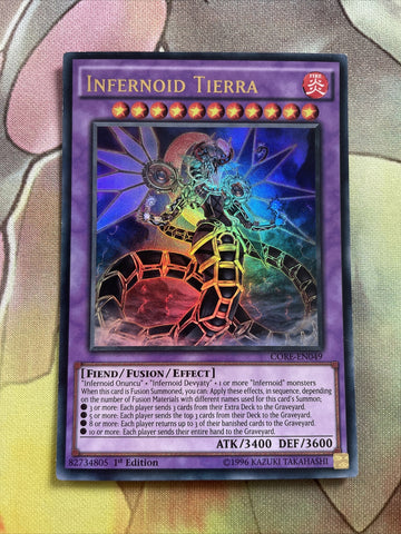 CORE-EN049 YUGIOH INFERNOID TIERRA ULTRA RARE 1ST NEAR MINT