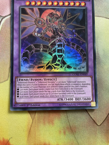 CORE-EN049 YUGIOH INFERNOID TIERRA ULTRA RARE 1ST NEAR MINT (back)