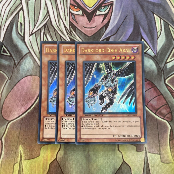 LC02-EN006 x3 Darklord Edeh Arae Ultra Rare Excellent Condition Yugioh