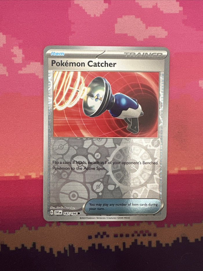 Pokemon Card Pokemon Catcher Scarlet & Violet Base Set Reverse Holo 187/198 NM C