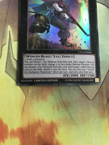 CT12-EN006 Castel, the Skyblaster Musketeer Super Rare Limited E Yugioh (back)