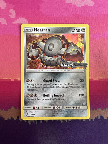 Pokemon Card Heatran SM96 Black Star Promo STAFF Ultra Prism NM Condition
