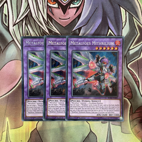 BLRR-EN082 x3 Metalfoes Mithrilium Secret Rare Excellent Condition Yugioh