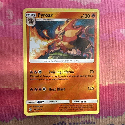 Pokemon Card Pyroar Cosmic Eclipse Reverse Holo 37/236 Near Mint