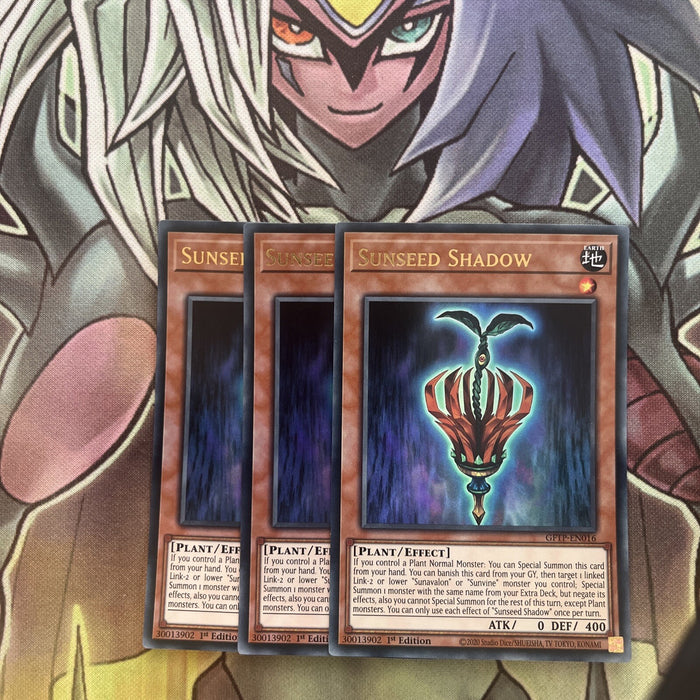 GFTP-EN016 x3 Sunseed Shadow Ultra Rare Excellent Condition Yugioh