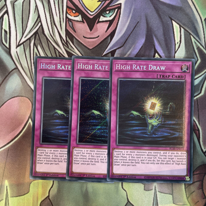 BLAR-EN018 x3 High Rate Draw Secret Rare Excellent Condition Yugioh